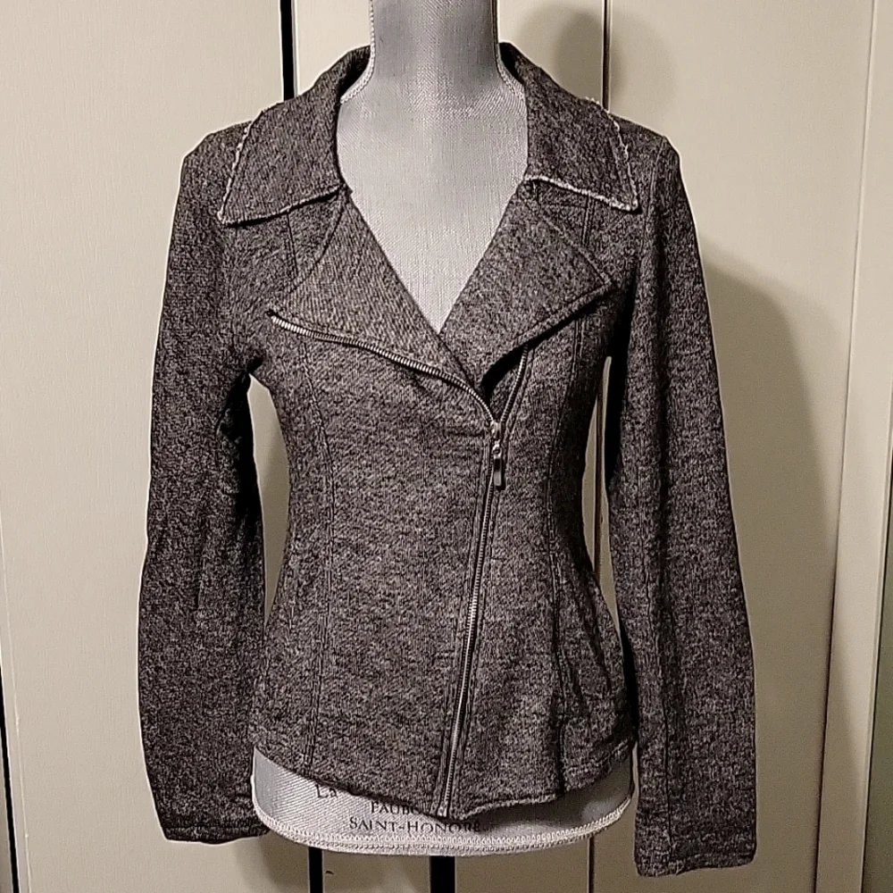 Bobeau lightweight gray moto jacket - Picture 1 of 7